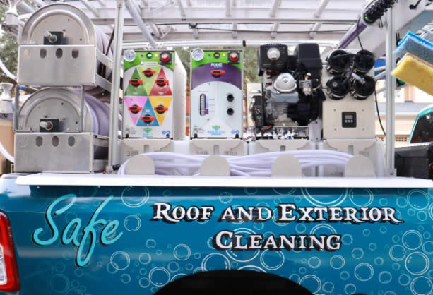 Softwashing equipment that we use on our truck