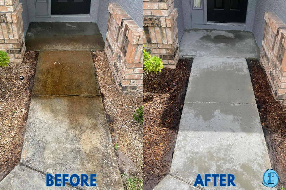 sidewalk soft wash cleaning